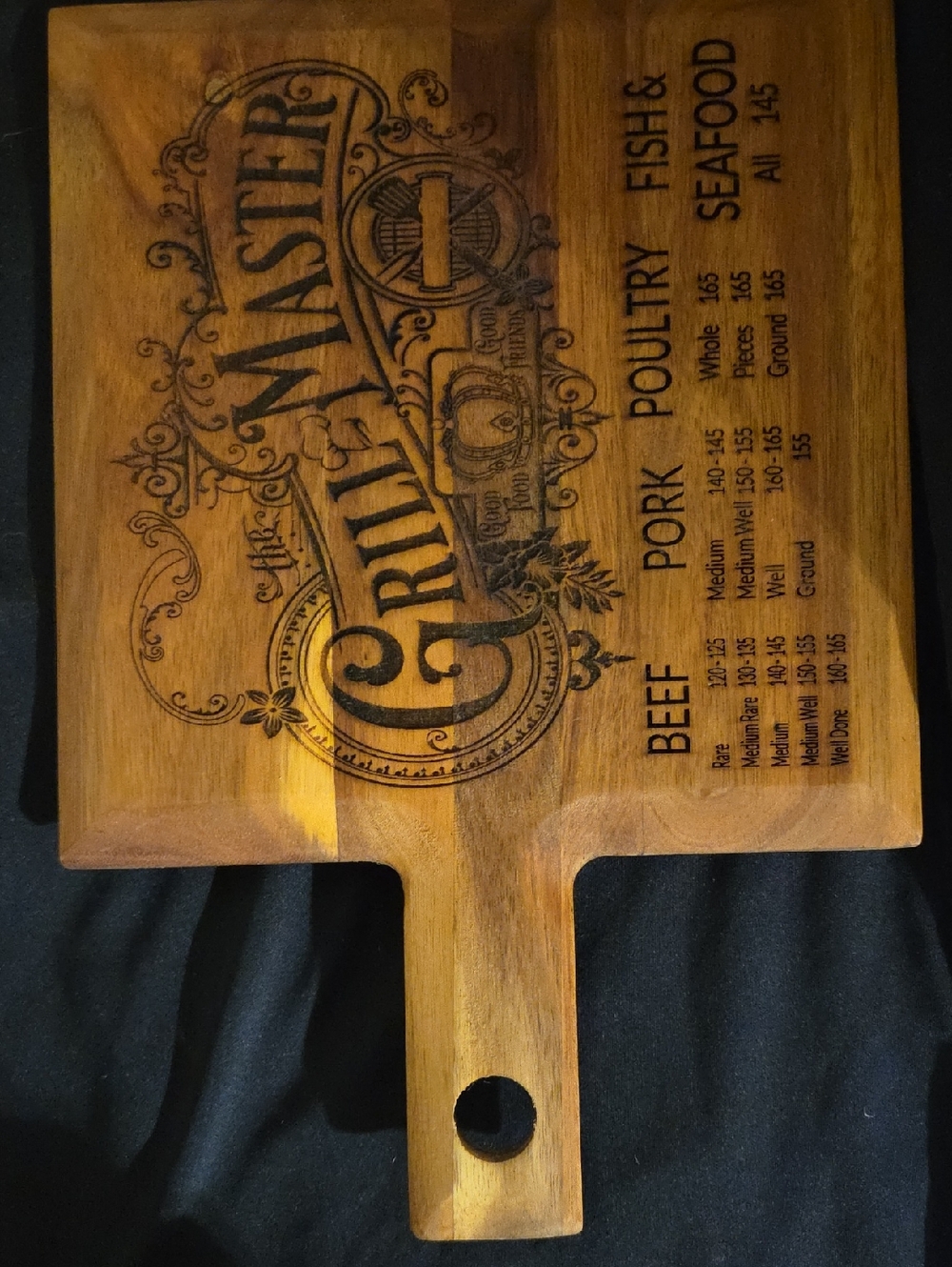 Grill Master Wooden Serving/Chopping Board - Natural Brown